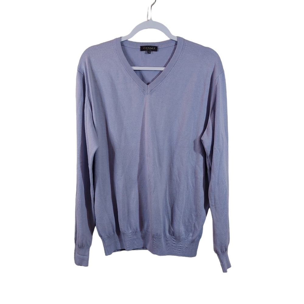 Canali Mens Long Sleeve V-neck Sweater